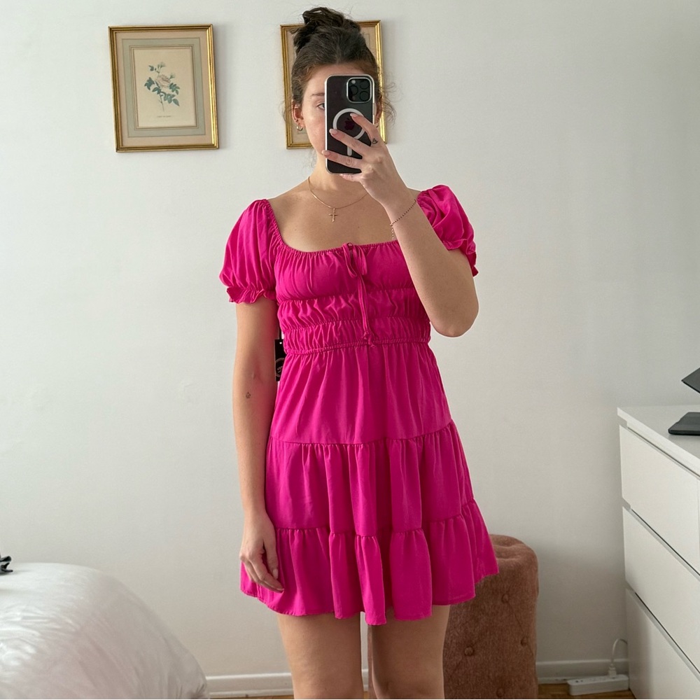 NWT! Liberty Love Fuchsia Mini Dress - Picture 7 of 9